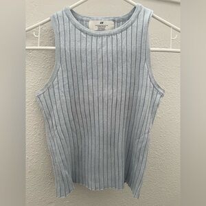 H&M Baby blue Ribbed Tank Top